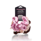 SATIN HAIR SCRUNCHIES (3 pack - Blush, Beige, Dark Brown)