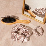 SATIN HAIR SCRUNCHIES (3 pack - Blush, Gray, Black)