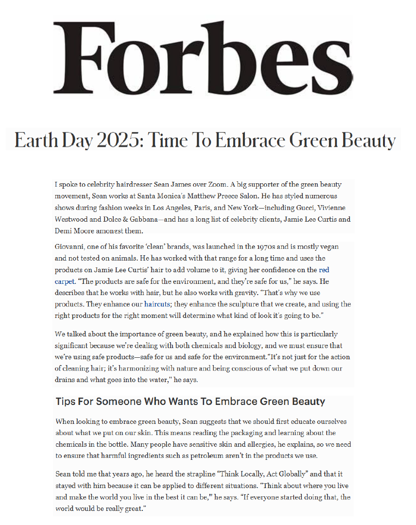 Forbes- Earth Day 2025: Time To Embrace Green Beauty