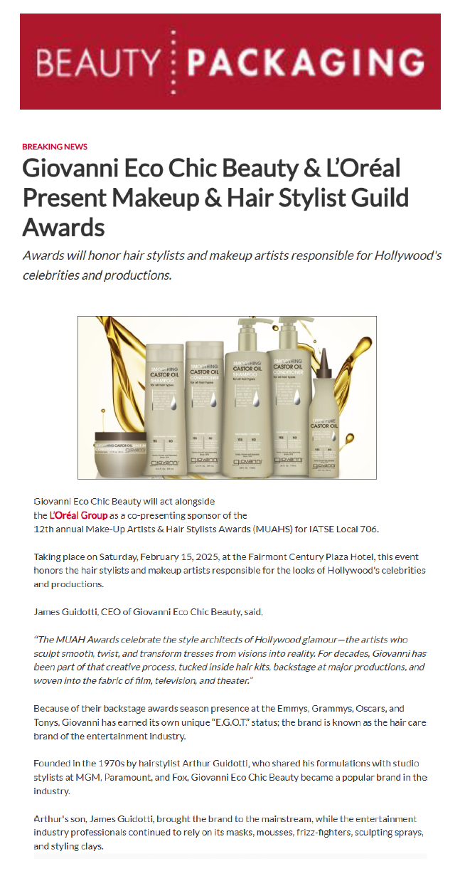 Giovanni Eco Chic Beauty & L'Oreal Present MUAH Awards