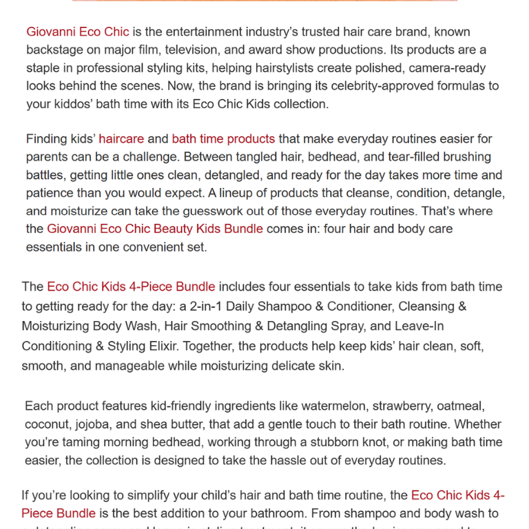 Text article on the KIDS Bundle for SheKnows