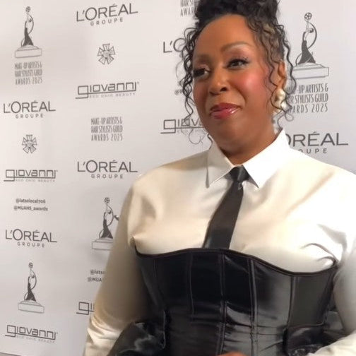 Flo Witherspoon on the red carpet at the 2025 MUAH awards. 