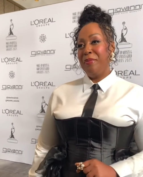 Flo Witherspoon on the red carpet at the 2025 MUAH awards. 