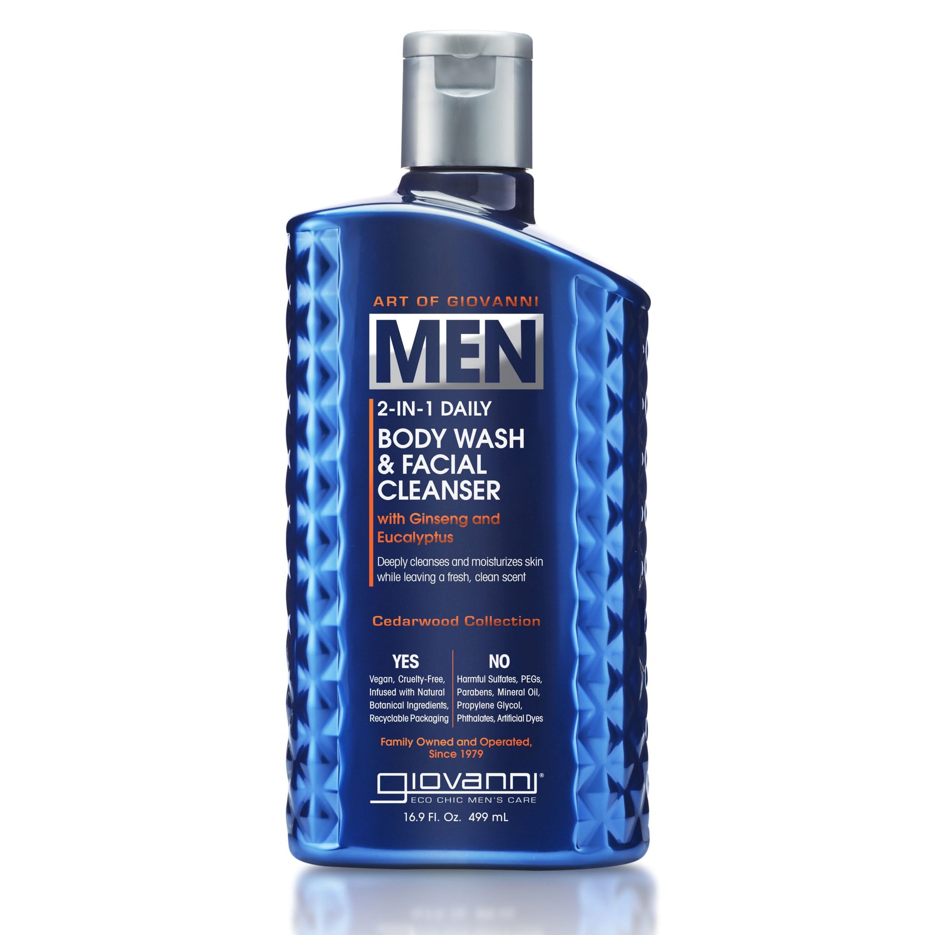 MEN 2-in-1 Daily Body Wash & Facial Cleanser - with Ginseng & Eucalyptus 1