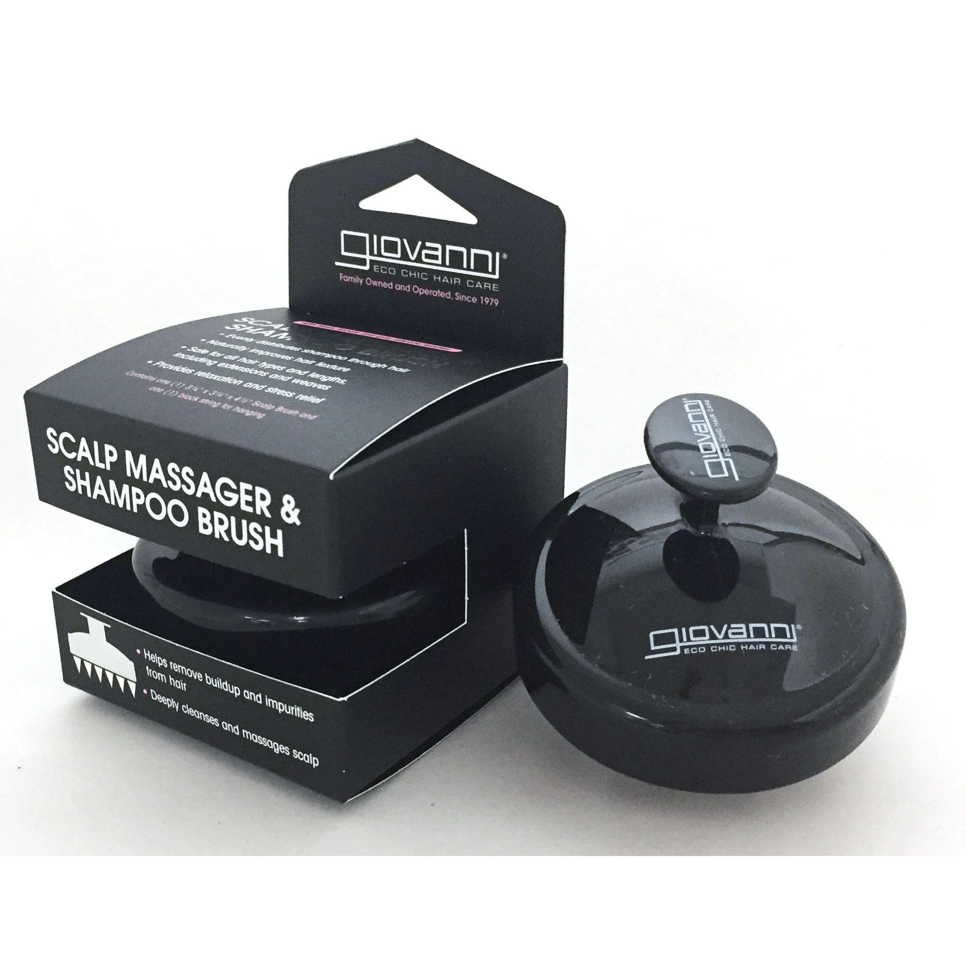 SCALP MASSAGER & SHAMPOO BRUSH (Black Handle) 1