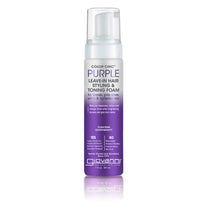Giovanni Cosmetics COLOR CHIC™ Purple Leave-In Hair Styling & Toning Foam, with a white-to-purple gradient design, is ideal for blonde, gray, silver, white, and lightened hair as a purple leave-in conditioner and anti-brass treatment.