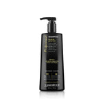 A black pump bottle of Giovanni Professional shampoo for salon-perfect hair, featuring gold and white text on a clean white background.