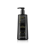 A black pump bottle of Giovanni Professional shampoo for salon-perfect hair, featuring gold and white text on a clean white background.