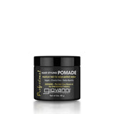 Giovanni Professional Hair Styling Pomade jar with white and gold copy on a white background. 