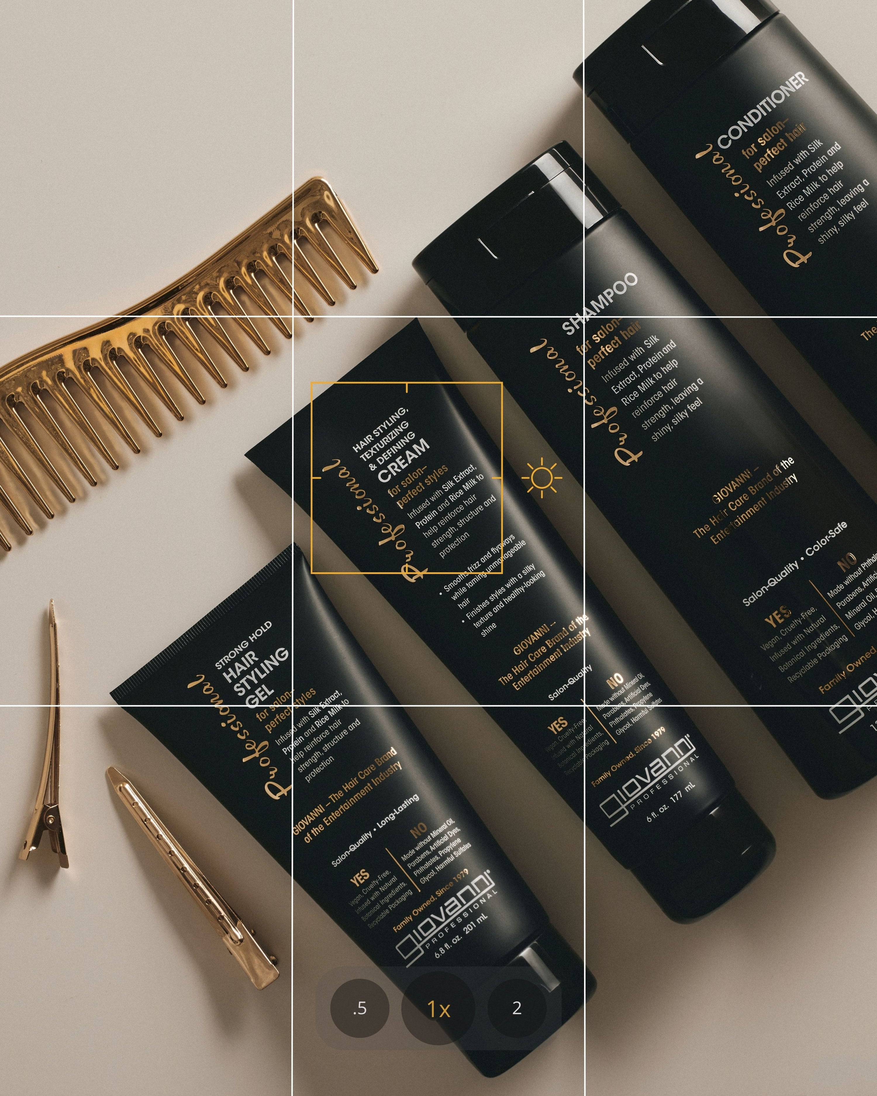 Image of Giovanni Professional Collection through the lens of a camera