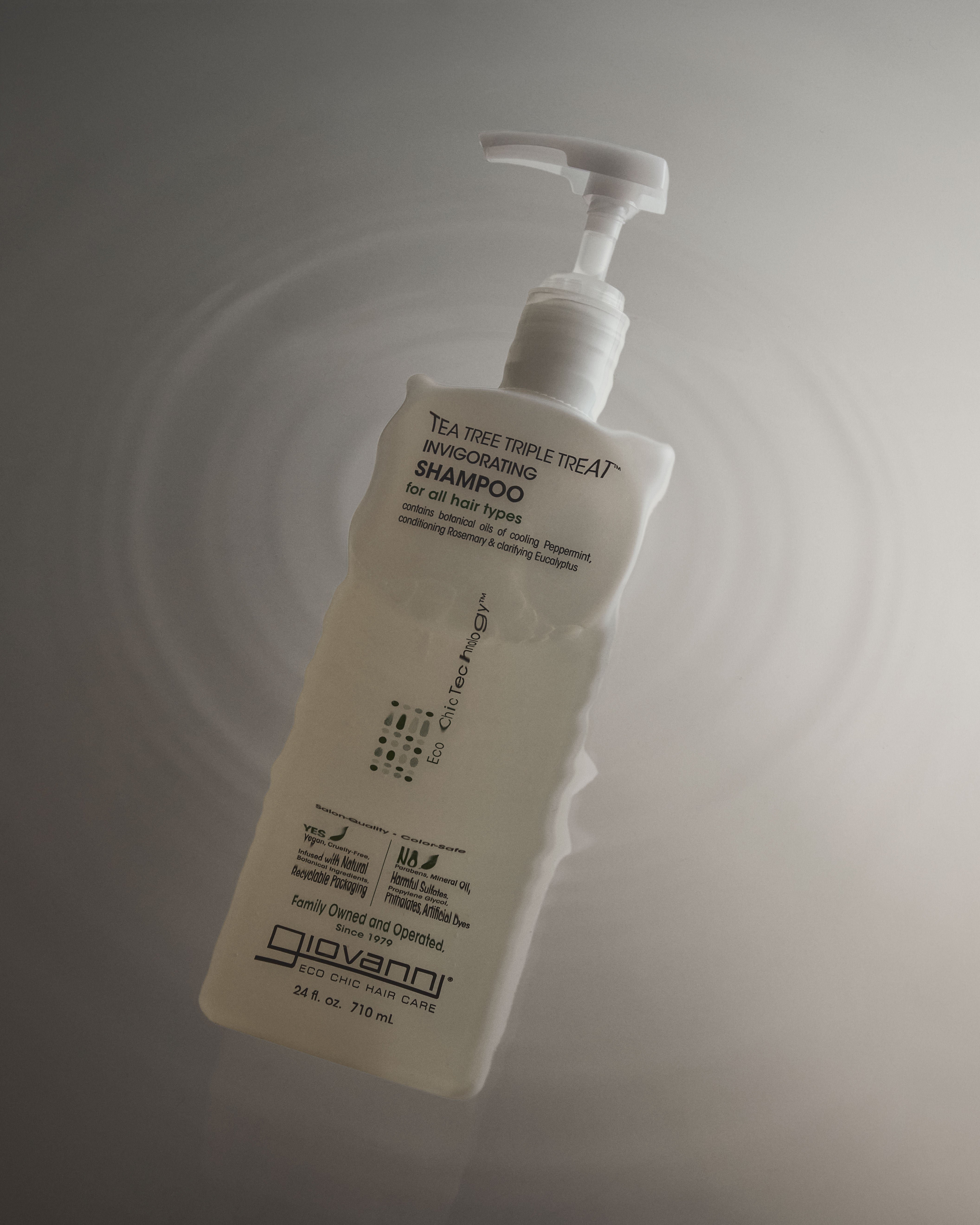 Giovanni shampoo bottle on a gray background