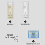 Quick video tutorial #1 use Tea Tree Triple Treat Shampoo, #2 use Tea Tree triple Treat Conditioner, #3 finish with Biotin & Collagen Restoring Hair Mask for a "Great Hair Day!" 