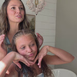 Mother daughter video sharing how to use Giovanni's KIDS Collection products. 