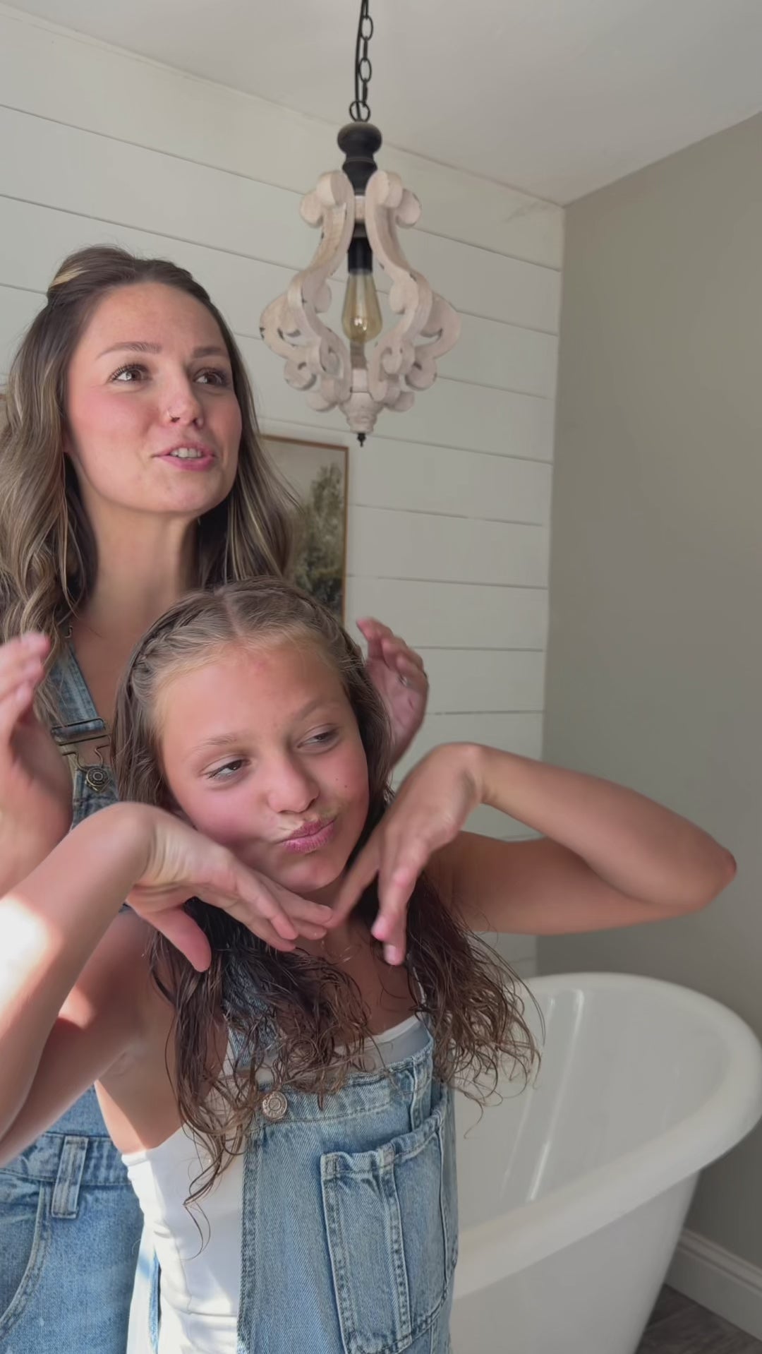 Mother daughter video sharing how to use Giovanni's KIDS Collection products. 