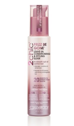 a bottle of Frizz Be Gone™ paraben-free leave-in conditioner