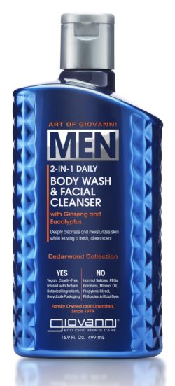 MEN 2-in-1 Daily Body Wash & Facial Cleanser - with Ginseng & Eucalyptus