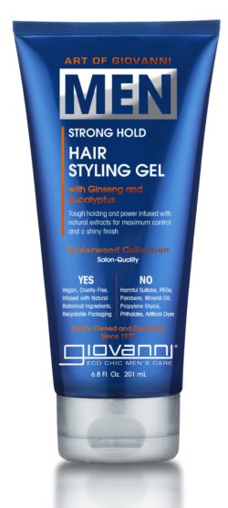 MEN Strong Hold Hair Styling Gel - with Ginseng and Eucalyptus