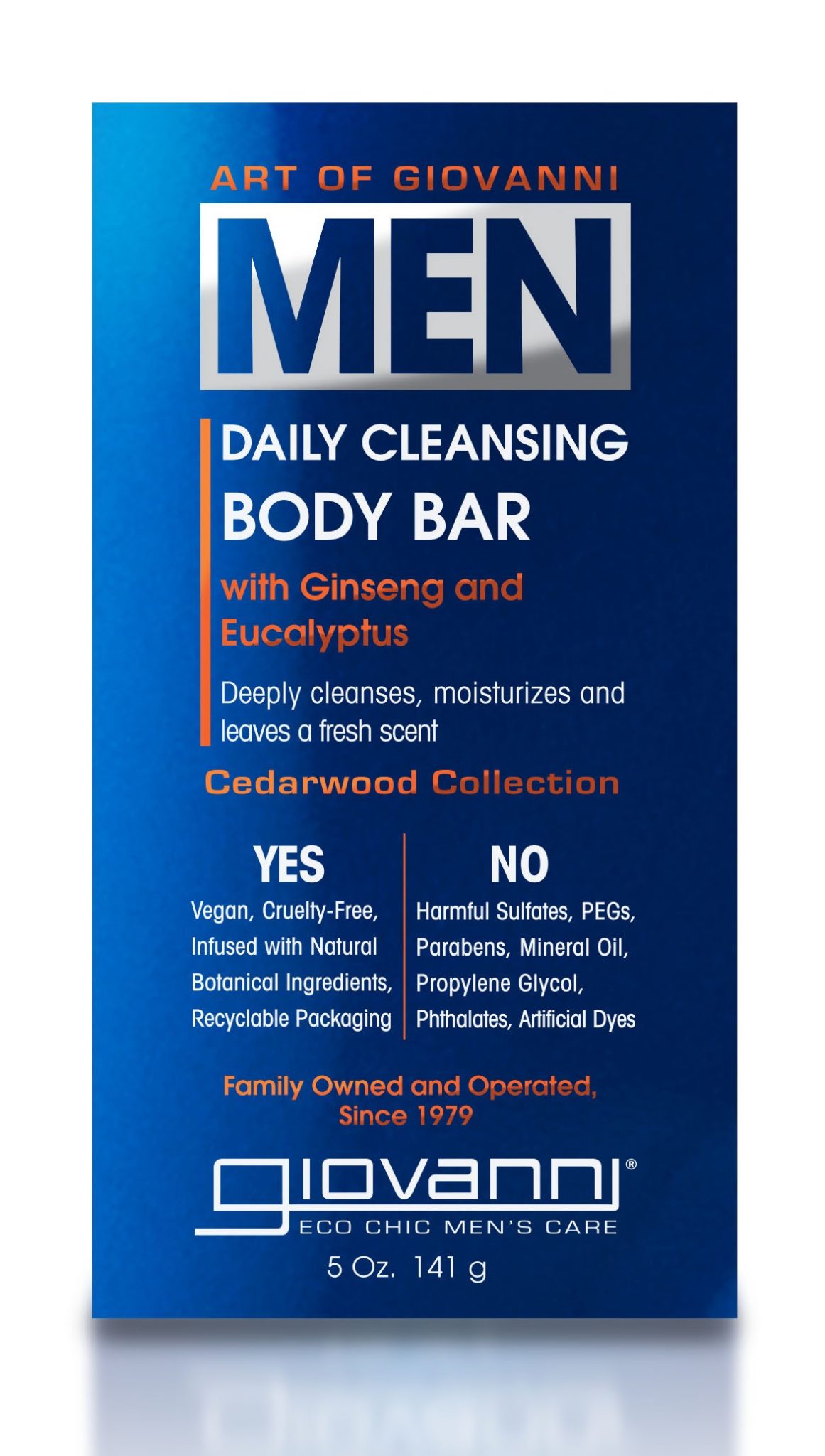 Men’s Daily Cleansing Body Bar Soap | Ginseng & Eucalyptus