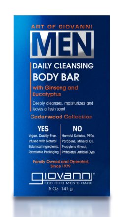 MEN Daily Cleansing Body Bar- with Ginseng & Eucalyptus